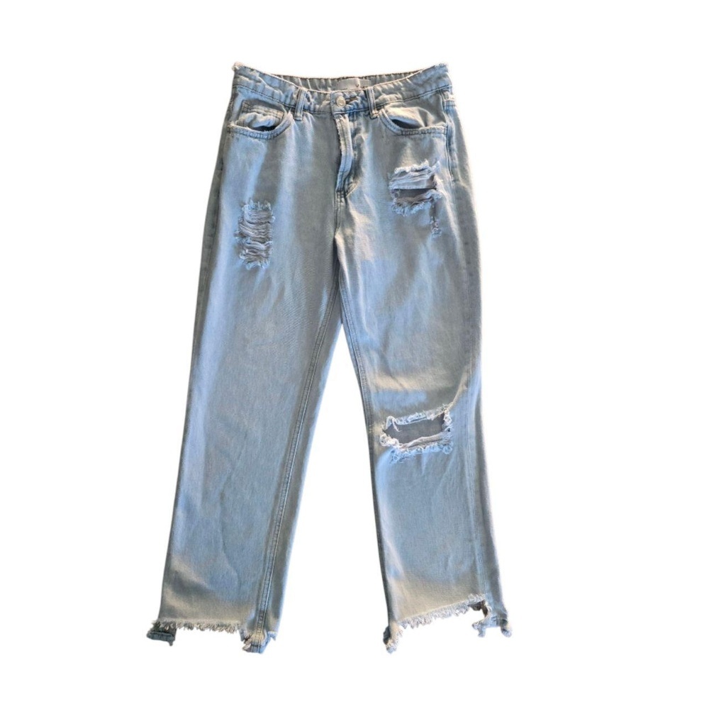 VERVET Jeans Womens‎ 24 Light Wash Distressed Ripped Raw Hem Casual Trendy